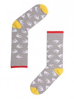 Веселые серые носки унисекс "Swallow grey " Sammy Icon